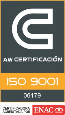 Certification AW selon la norme UNE-EN ISO 9001:2015 - Filets de sécurité et filets de protection VISORNETS